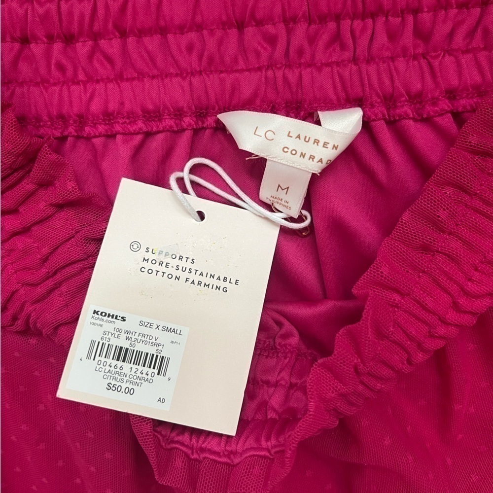Lauren Conrad Women’s XS Barbie Midi Tiered Hot Pink Classic Dotted Tulle Skirt - Picture 5 of 9